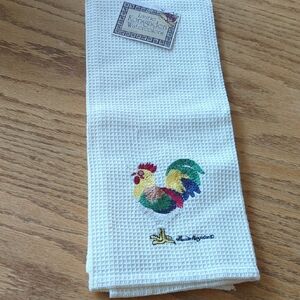 Rooster Kitchen Towel - White and Multicolor